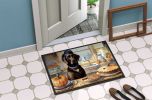 Chocolate Lab Fall Kitchen Pumpkins Doormat Front Door Mat Indoor Outdoor Rugs for Entryway, Non Slip Washable Low Pile, 24H X 36W